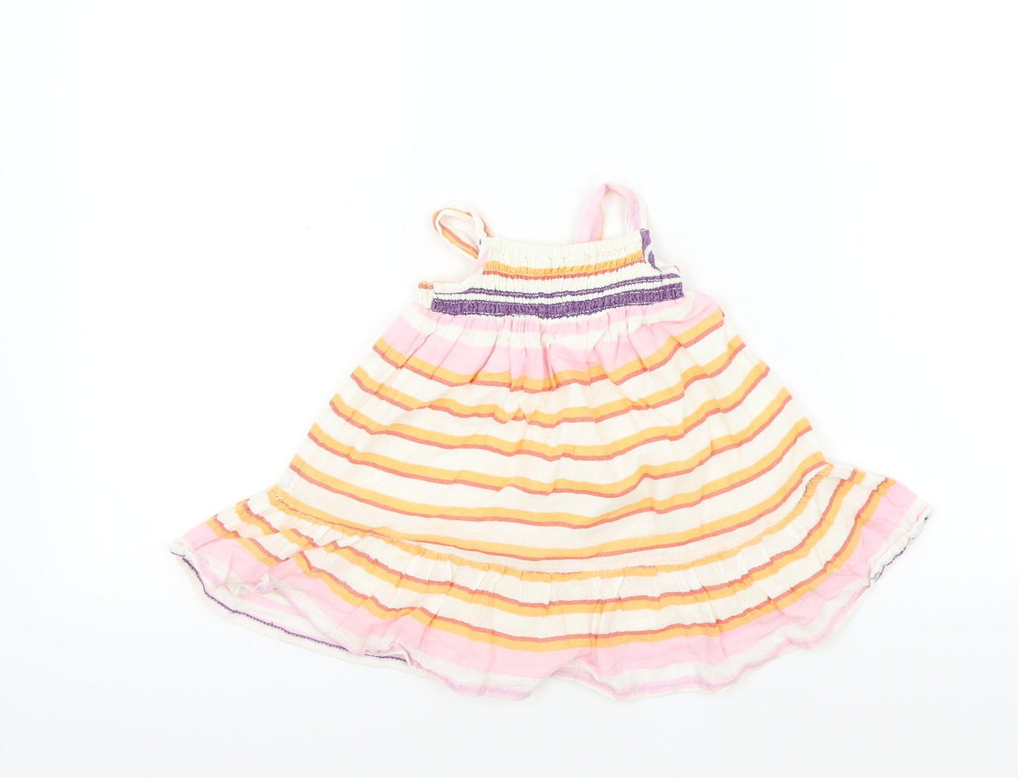 Old Navy Baby Ivory Striped  Fit & Flare  Size 9-12 Months  - Frill Detail