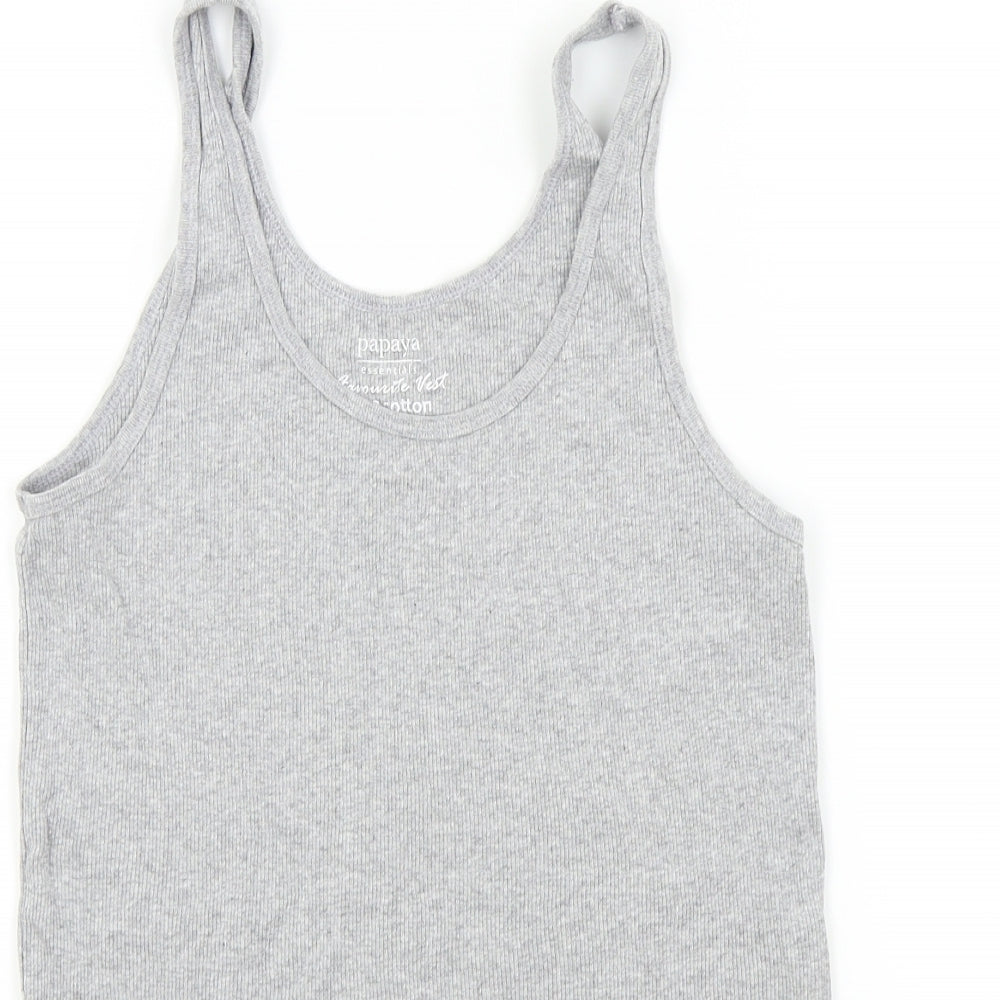 Papaya Womens Grey Colourblock  Basic T-Shirt Size 14