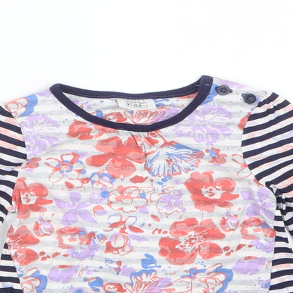 F&F Girls Pink Geometric  Basic T-Shirt Size 6-9 Months