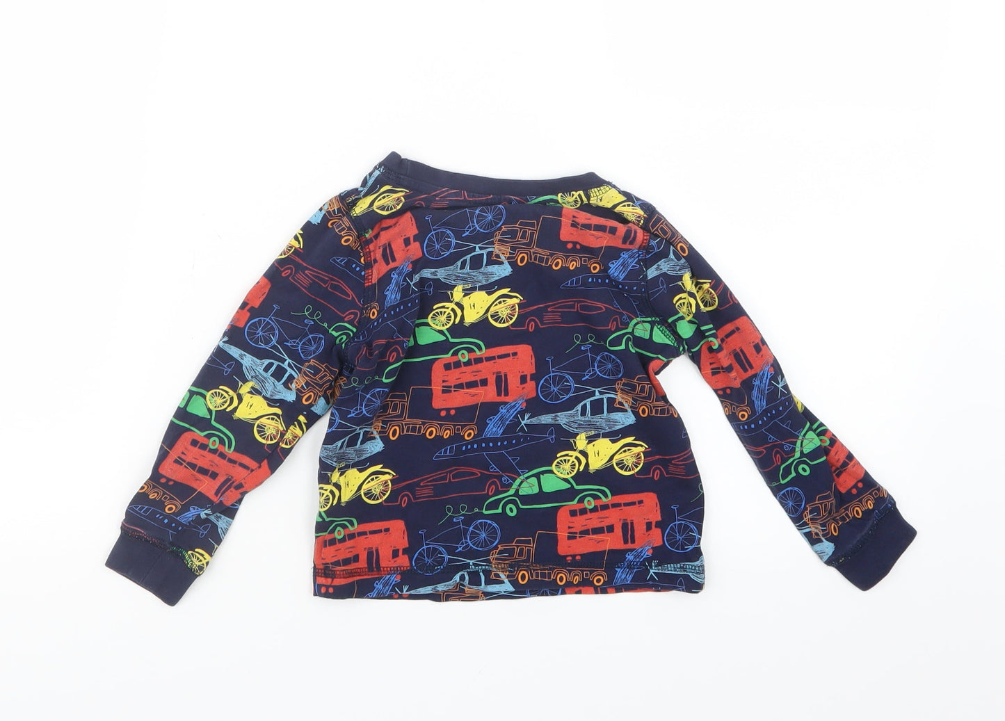 TU Boys Blue Geometric   Pyjama Top Size 2-3 Years  - Cars