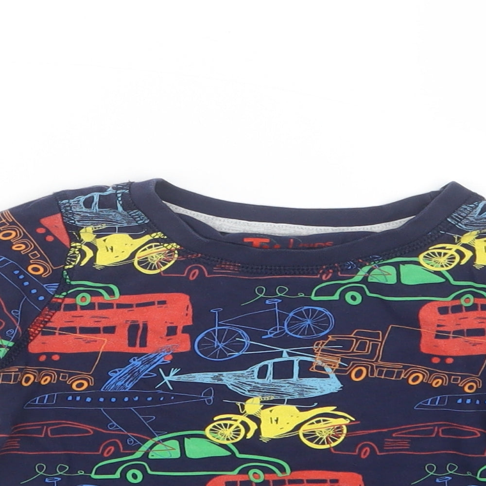 TU Boys Blue Geometric   Pyjama Top Size 2-3 Years  - Cars