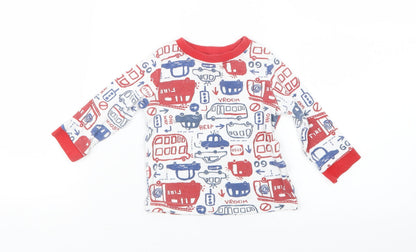 George Boys Blue Geometric  Babydoll Pyjama Top Size 9-12 Months  - Cars