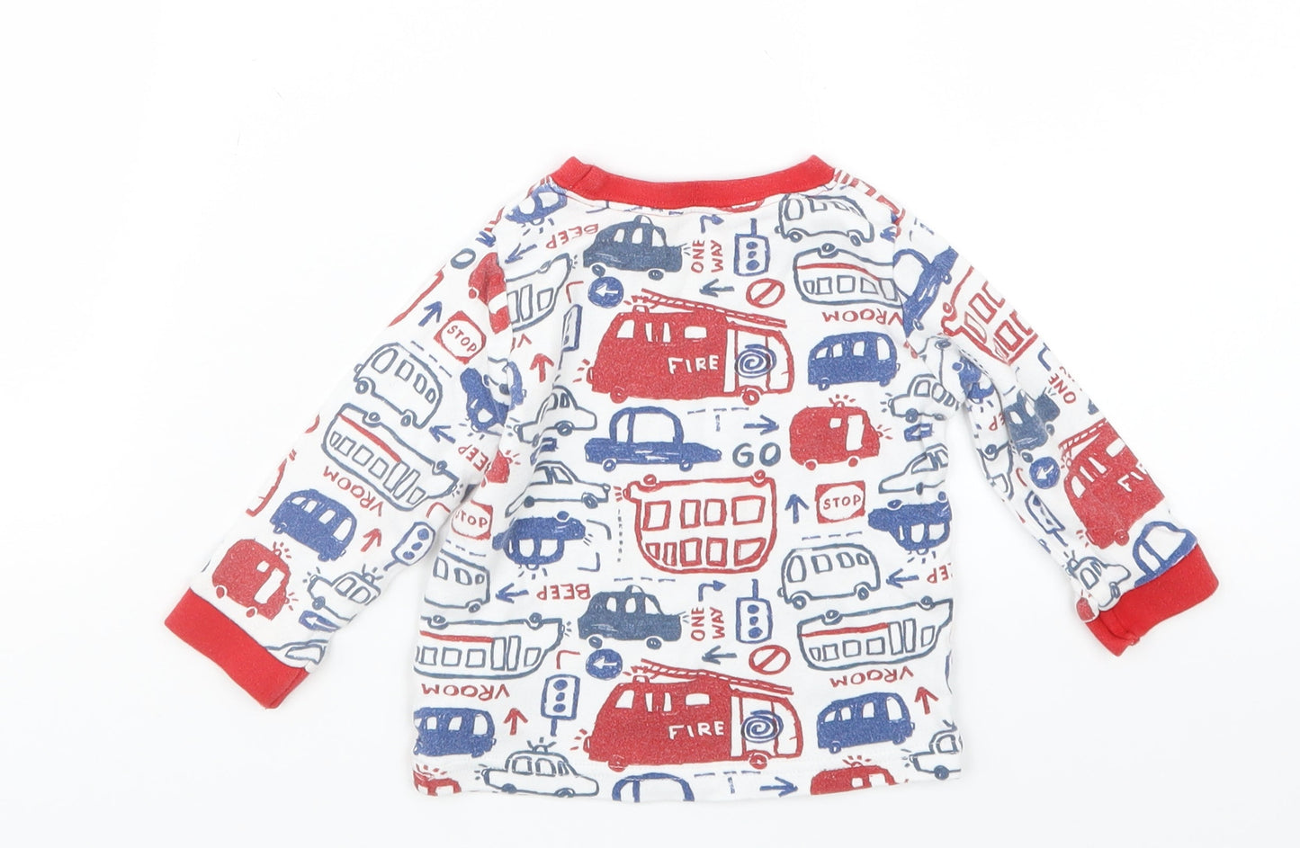 George Boys Blue Geometric  Babydoll Pyjama Top Size 9-12 Months  - Cars