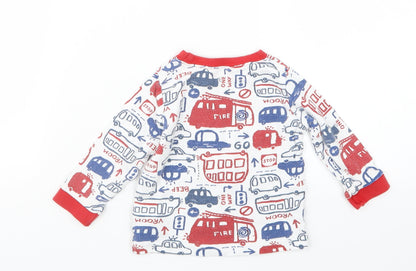 George Boys Blue Geometric  Babydoll Pyjama Top Size 9-12 Months  - Cars