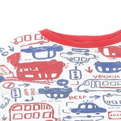 George Boys Blue Geometric  Babydoll Pyjama Top Size 9-12 Months  - Cars