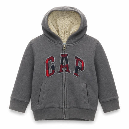 Front view of Gap boys’ brown jacket, size 2, years