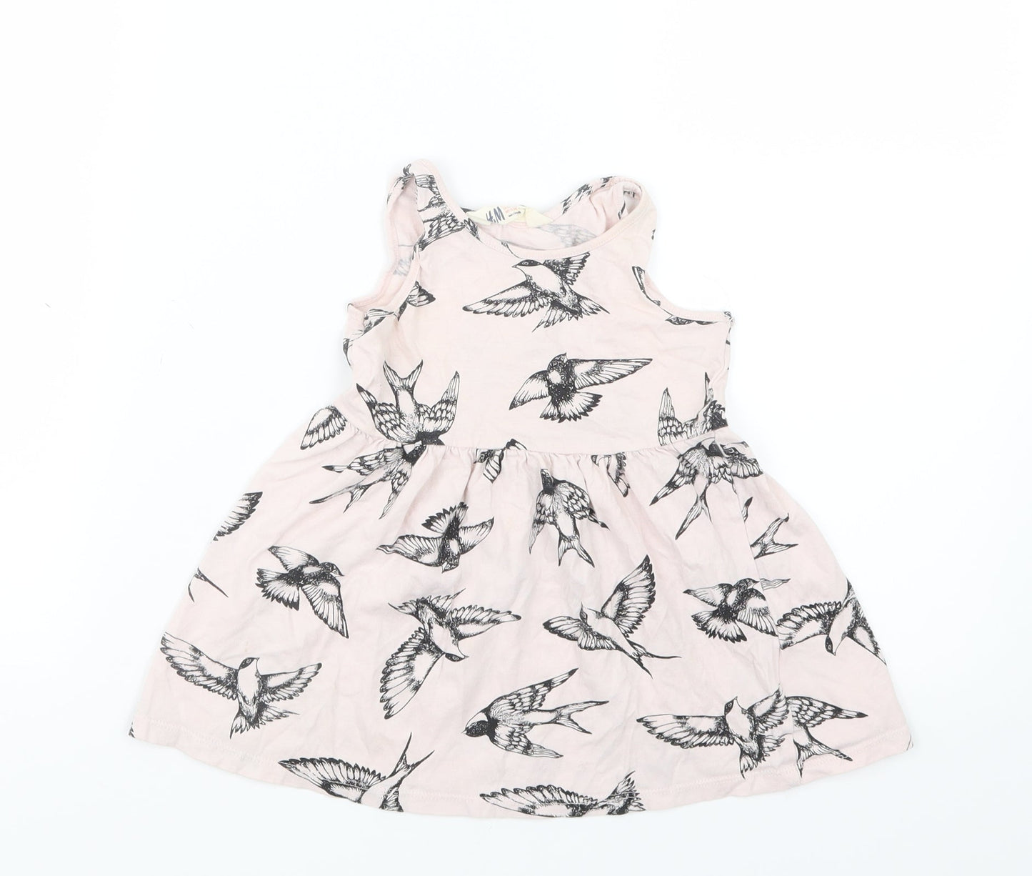 H&M Girls Pink Geometric  T-Shirt Dress  Size 2 Years