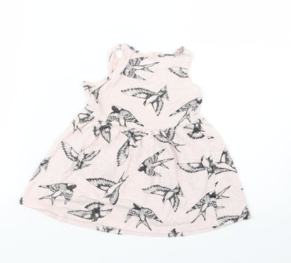 H&M Girls Pink Geometric  T-Shirt Dress  Size 2 Years