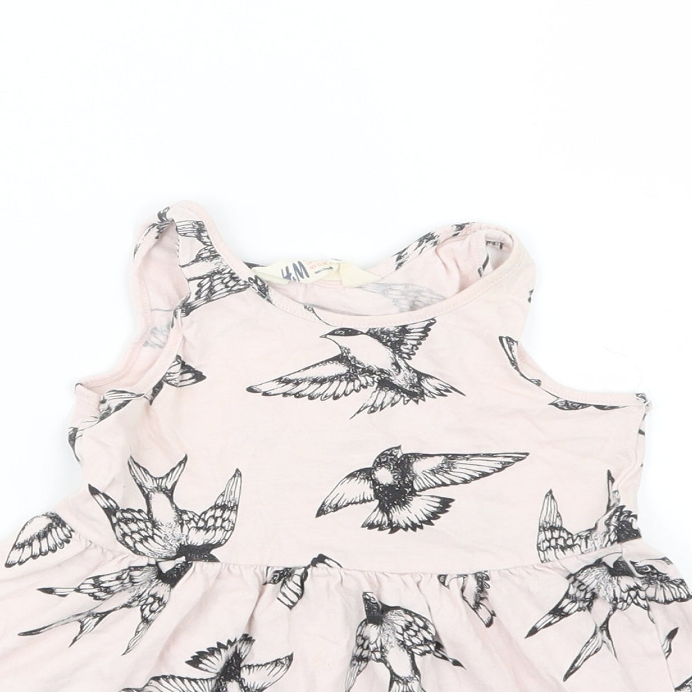 H&M Girls Pink Geometric  T-Shirt Dress  Size 2 Years