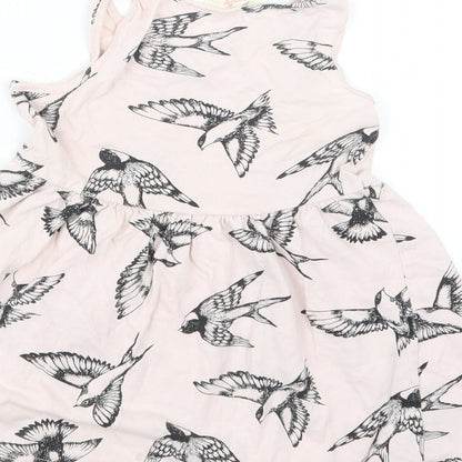 H&M Girls Pink Geometric  T-Shirt Dress  Size 2 Years
