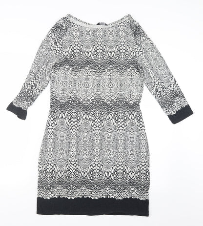 F&F Womens Black Geometric  Basic T-Shirt Size 14