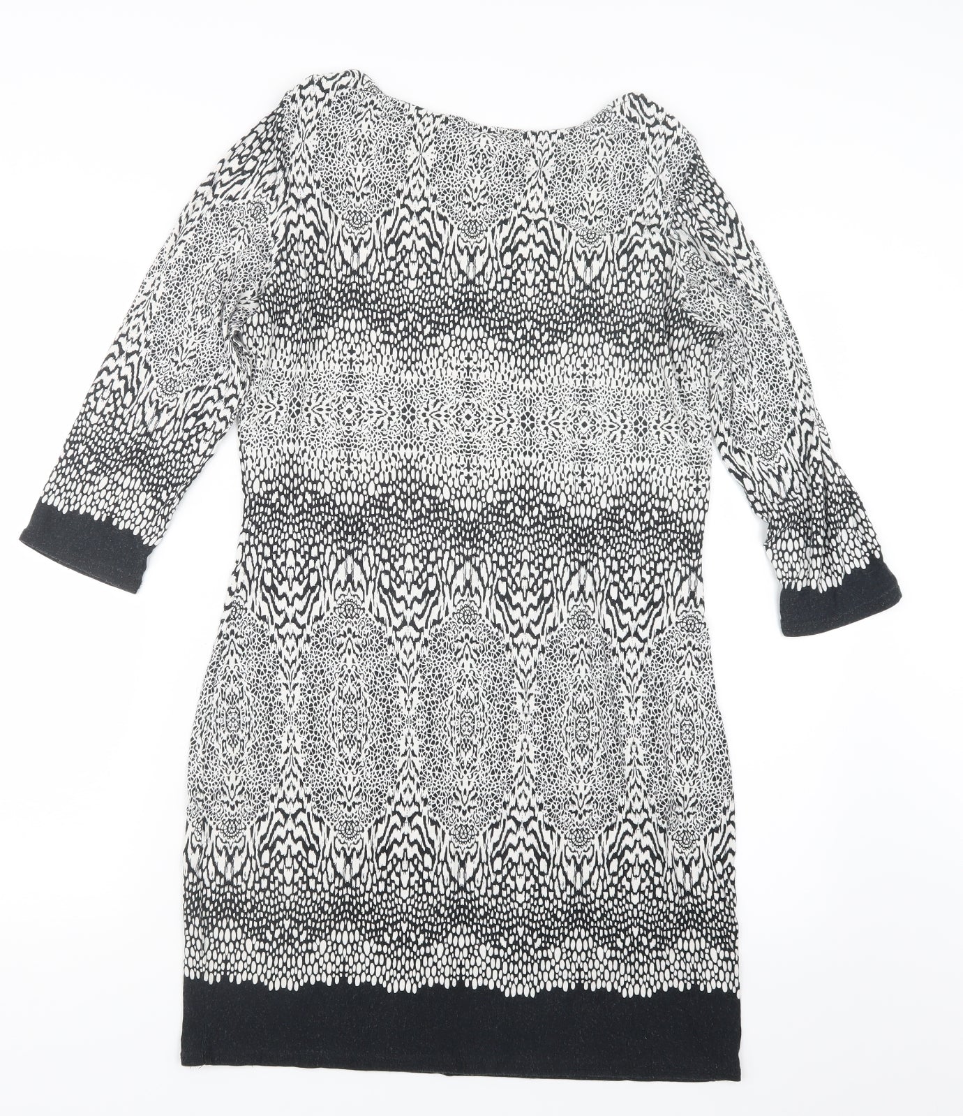 F&F Womens Black Geometric  Basic T-Shirt Size 14