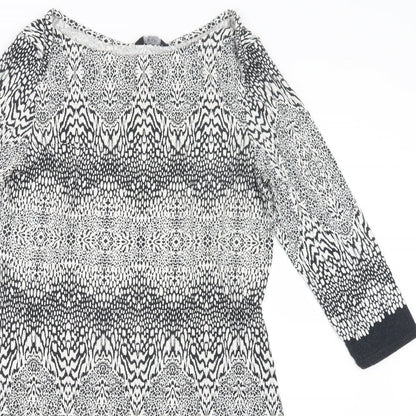 F&F Womens Black Geometric  Basic T-Shirt Size 14