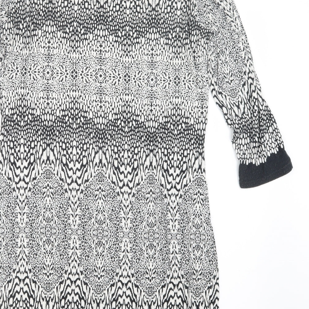 F&F Womens Black Geometric  Basic T-Shirt Size 14