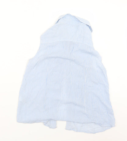Womens UK Size 8 Very Blue Basic Button-Up