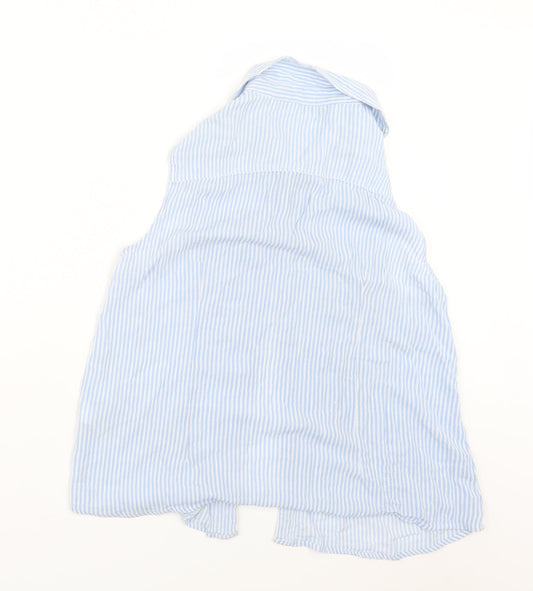 Womens UK Size 8 Very Blue Basic Button-Up