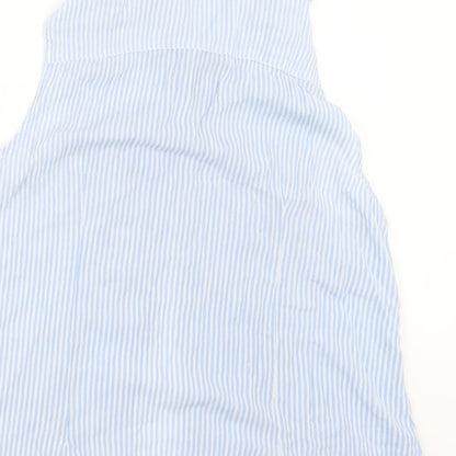 Womens UK Size 8 Very Blue Basic Button-Up