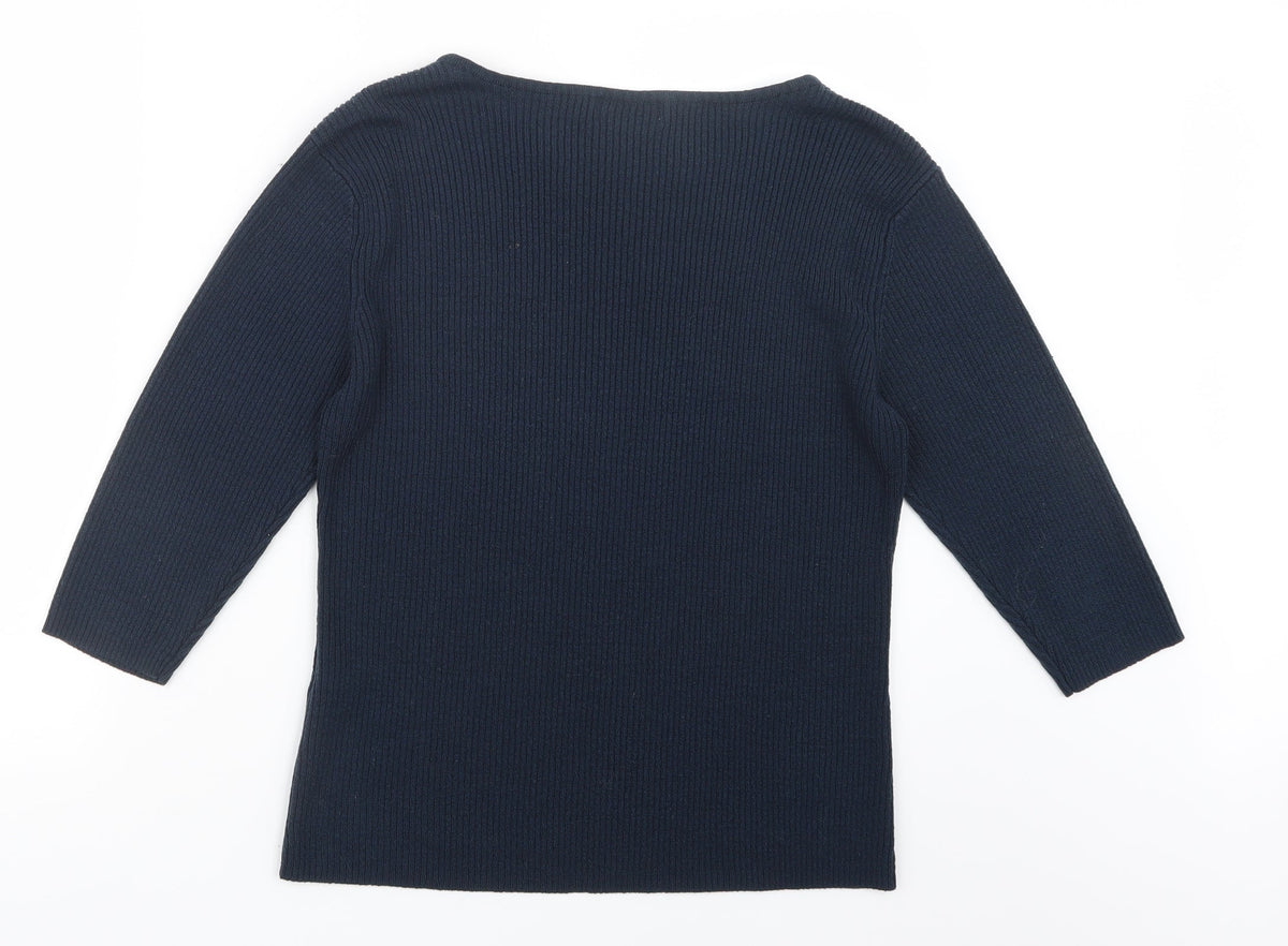 Bonmarché Womens Blue Knit Pullover Jumper Size XL