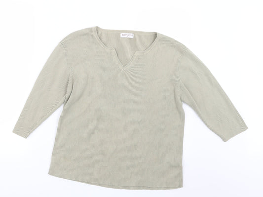 Bonmarché Womens Green  Knit Pullover Jumper Size XL