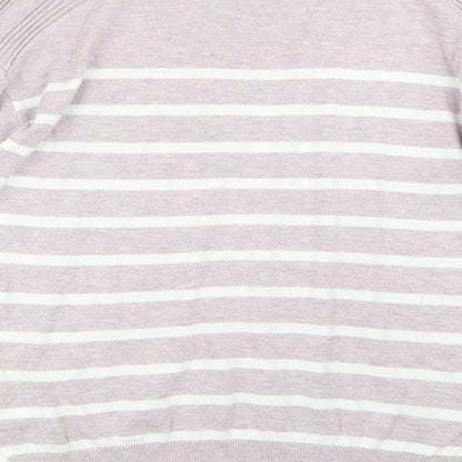 NEXT Womens White Striped Knit Pullover Jumper Size 6