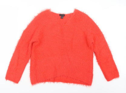 Front view of Atmosphere women’s red knit jumper, size UK 14