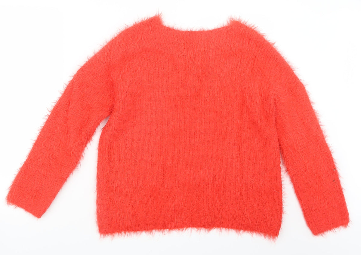 Back view of Atmosphere women’s red knit jumper, size UK 14