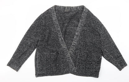 JD Williams Womens Grey  Knit Cardigan Jumper Size 12