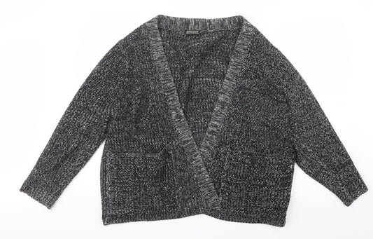 JD Williams Womens Grey  Knit Cardigan Jumper Size 12