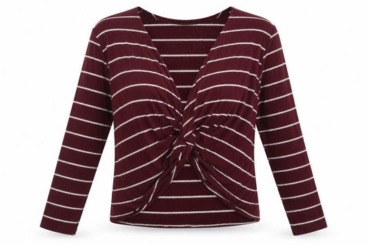 Bershka Womens Red Striped  Pullover Jumper Size L