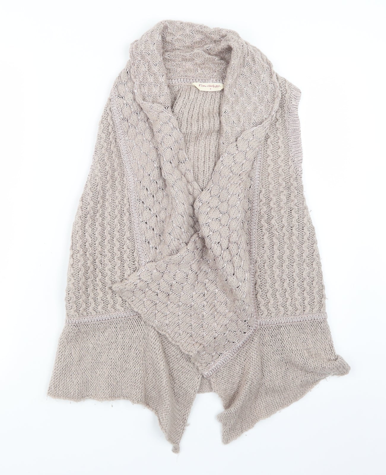 Miss Selfridge Womens Beige  Knit Cardigan Jumper Size 8