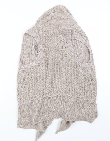 Miss Selfridge Womens Beige  Knit Cardigan Jumper Size 8