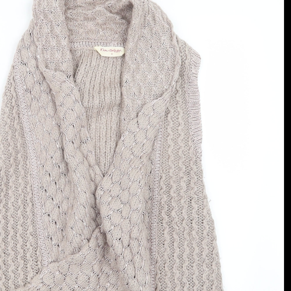 Miss Selfridge Womens Beige  Knit Cardigan Jumper Size 8