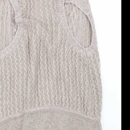 Miss Selfridge Womens Beige  Knit Cardigan Jumper Size 8