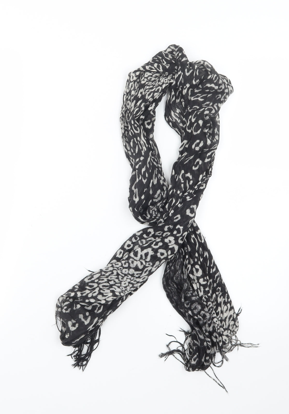 Preworn Womens Black Animal Print   Scarf