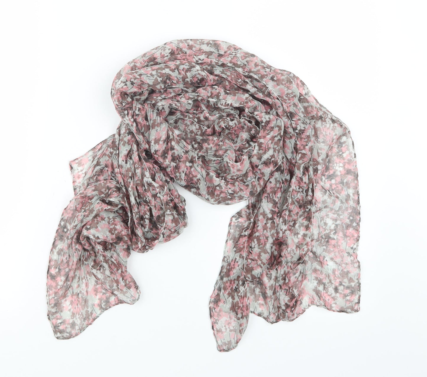Preworn Womens Pink Floral   Scarf