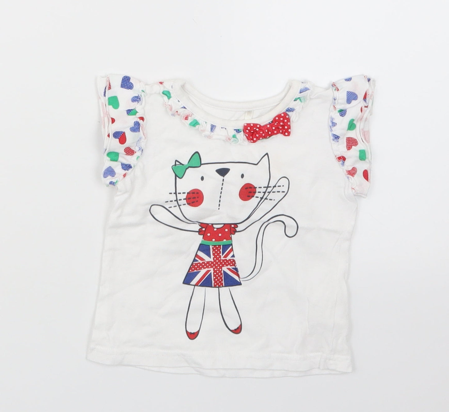 George Girls White   Basic T-Shirt Size 9-12 Months