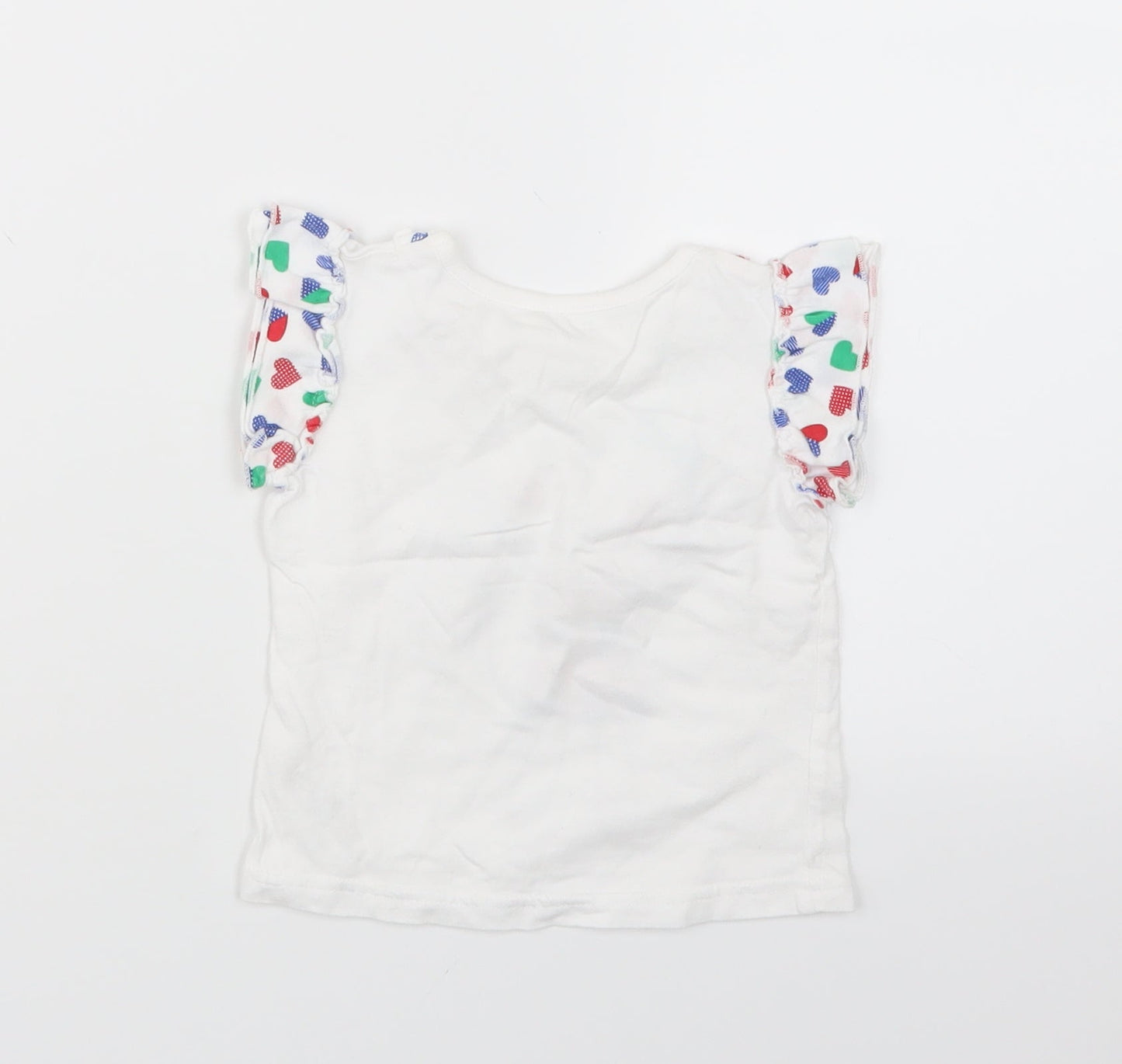 George Girls White   Basic T-Shirt Size 9-12 Months