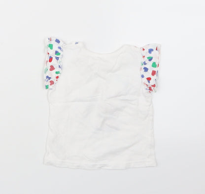 George Girls White   Basic T-Shirt Size 9-12 Months