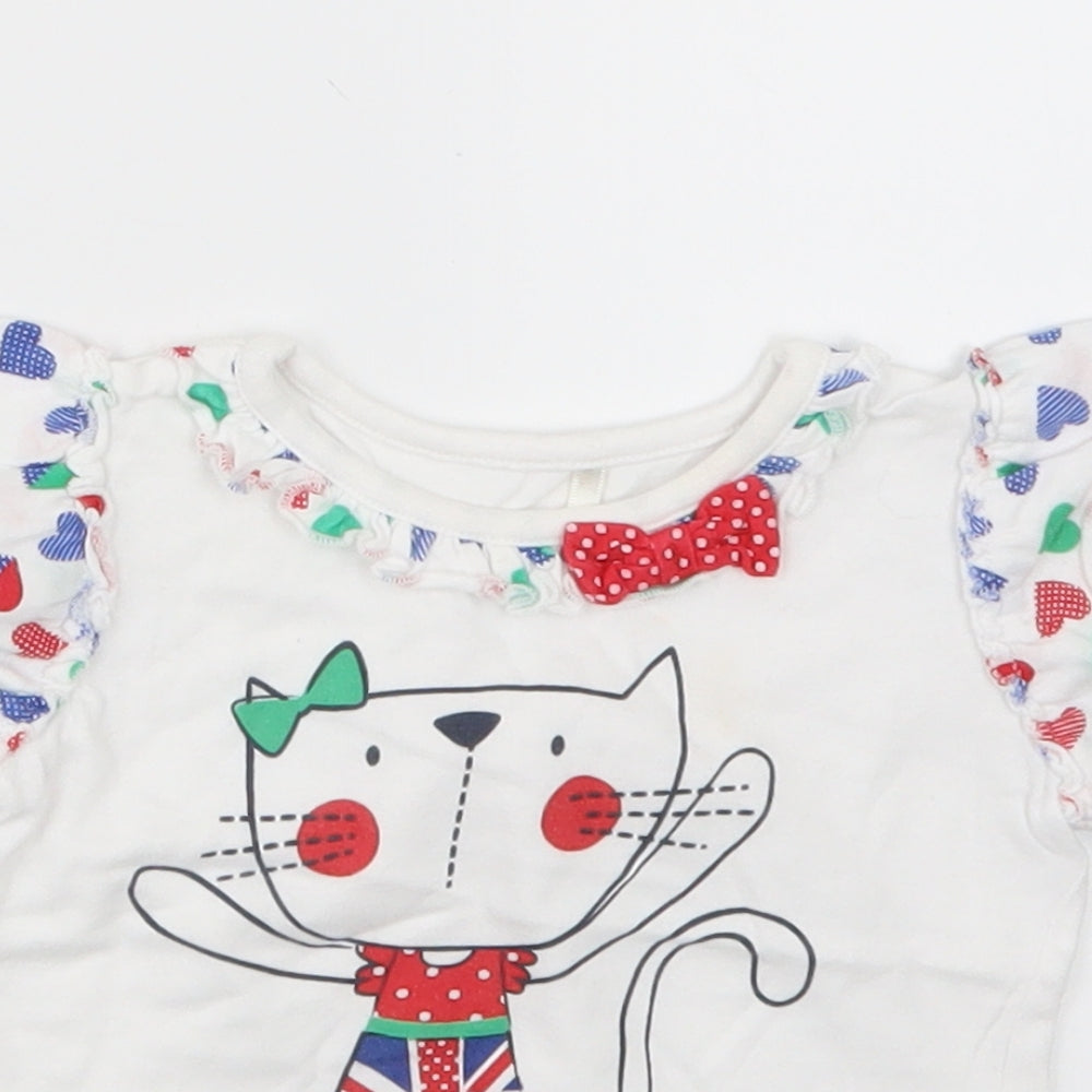 George Girls White   Basic T-Shirt Size 9-12 Months