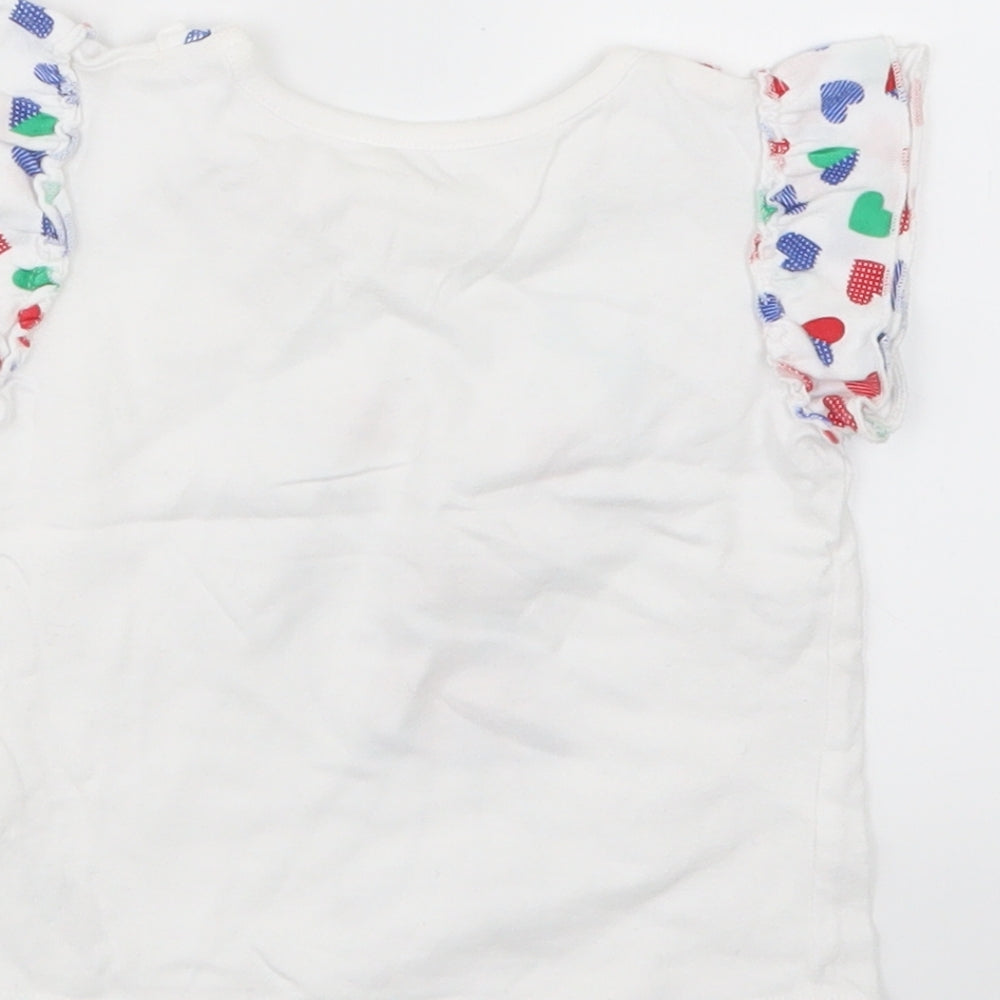 George Girls White   Basic T-Shirt Size 9-12 Months