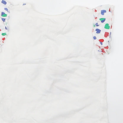 George Girls White   Basic T-Shirt Size 9-12 Months