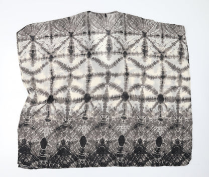 Primark Womens Black Geometric  Tunic Blouse Size M  - beaded neck line