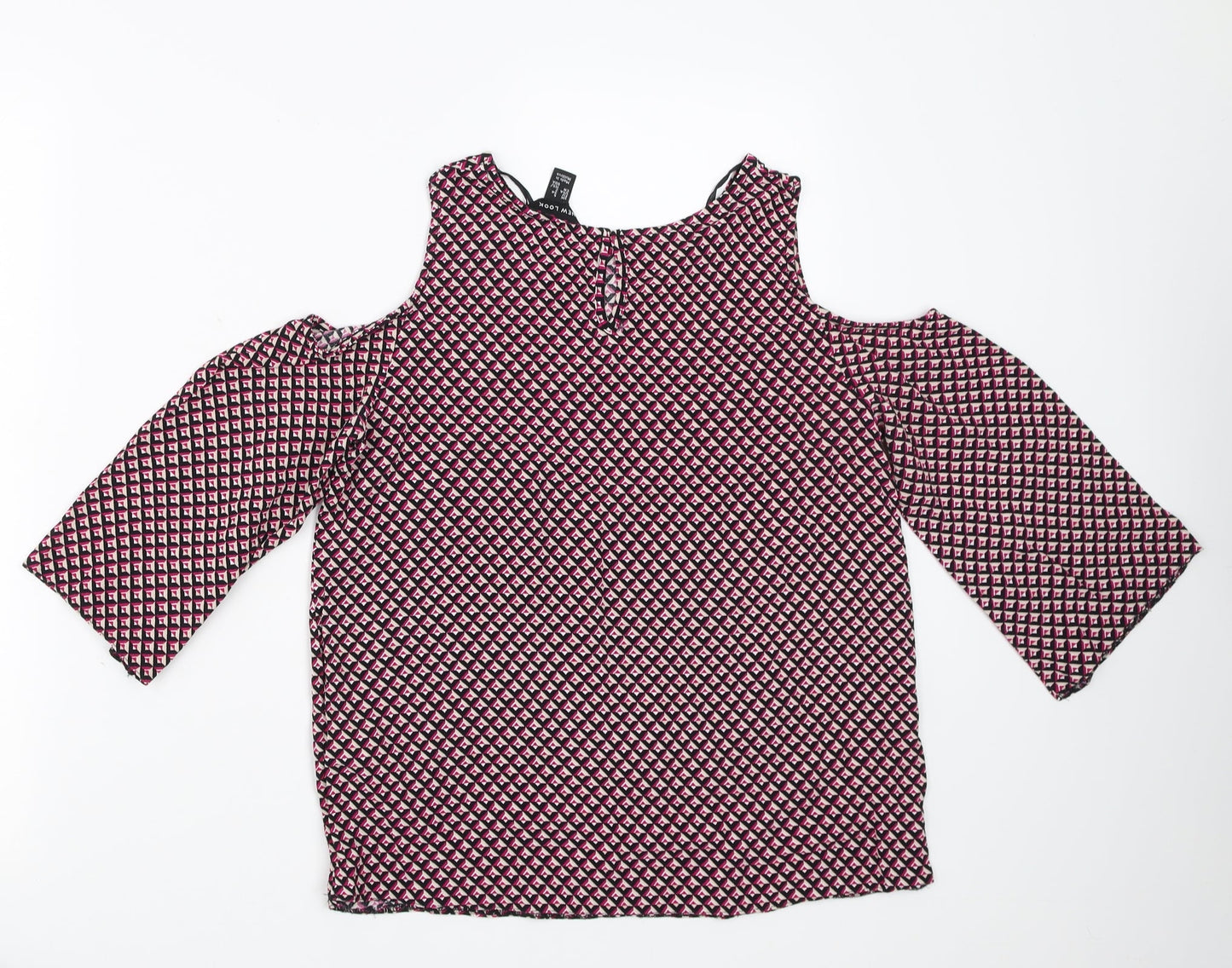 Womens UK Size 6 New Look Pink Basic Blouse