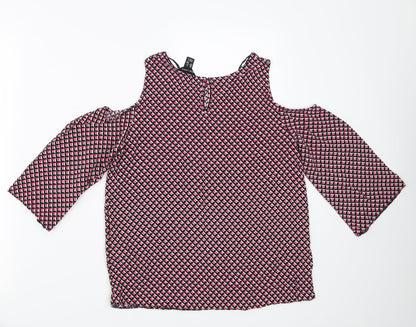 Womens UK Size 6 New Look Pink Basic Blouse