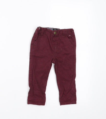Primark Boys Purple    Trousers Size 9-12 Months  - burgundy