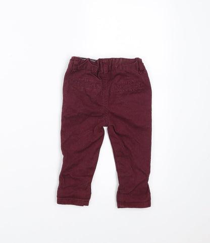 Primark Boys Purple    Trousers Size 9-12 Months  - burgundy