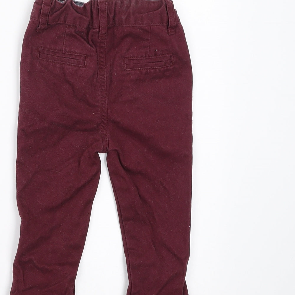 Primark Boys Purple    Trousers Size 9-12 Months  - burgundy