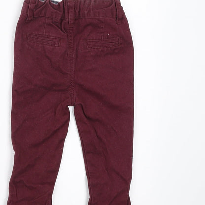 Primark Boys Purple    Trousers Size 9-12 Months  - burgundy