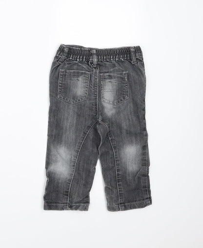 Baby Boutique Boys Grey  Denim  Jeans Size 12-18 Months