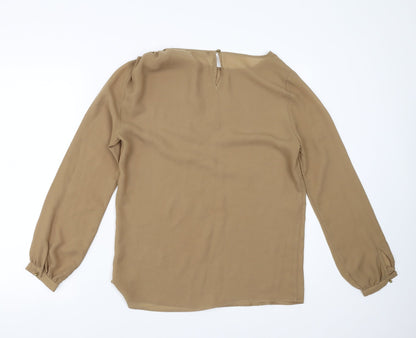 Womens UK Size S Zara Brown Basic Blouse